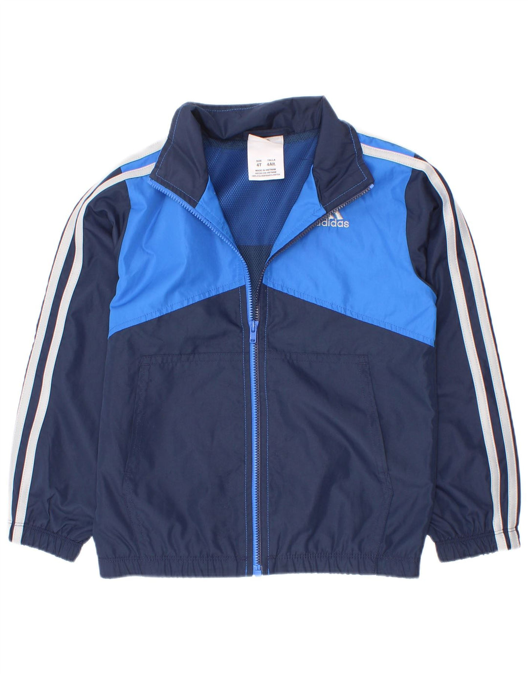 Спортивный костюм Adidas для мальчиков, верхняя куртка 3–4 лет, темно-синий, полиэстер с цветными блоками