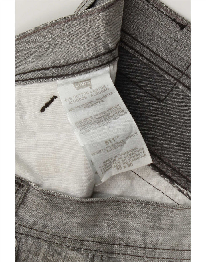 Мужские джинсы Levi's Slim 511 W33 L30, серый хлопок с крапинками