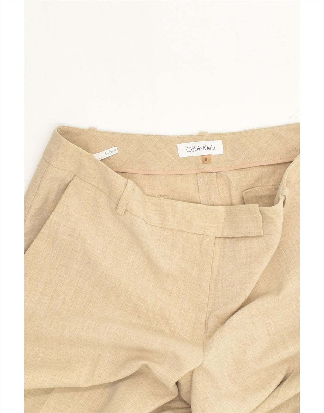 CALVIN KLEIN Womens Straight Suit Trousers US 6 Medium W32 L32 Beige | Vintage Calvin Klein | Thrift | Second-Hand Calvin Klein | Used Clothing | Messina Hembry 