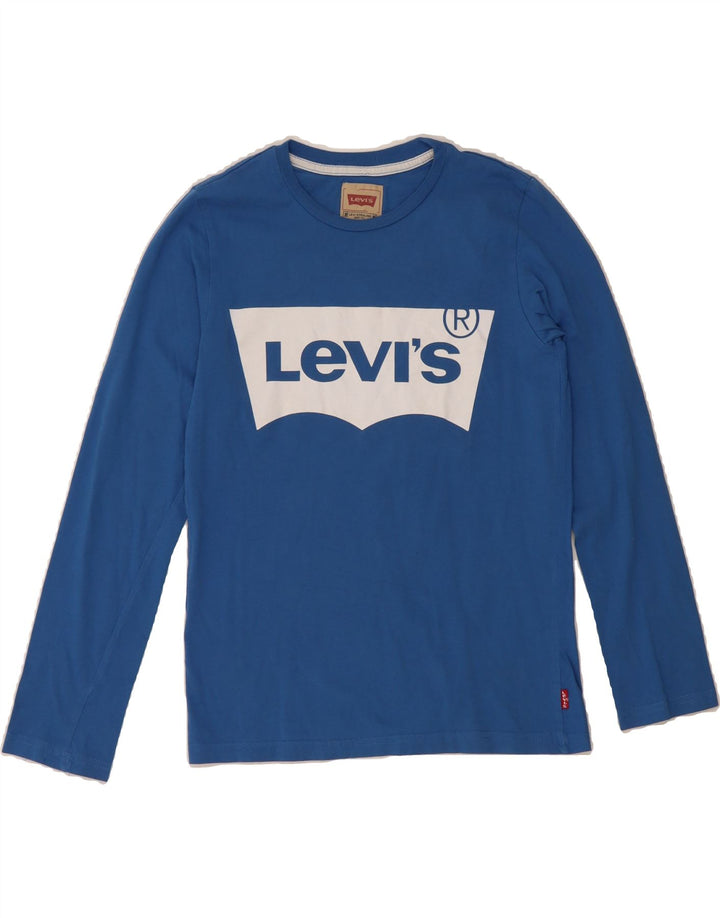 LEVI'S Boys Graphic Top Long Sleeve 13-14 Years Blue Vintage Levi's and Second-Hand Levi's from Messina Hembry 
