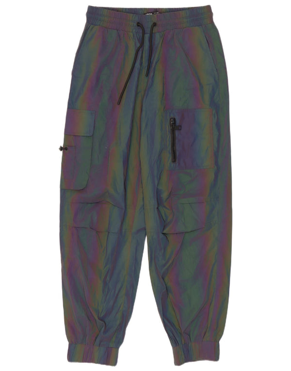 Zara Mens Cargo Tracksuit Trousers Joggers Small Multicoloured Colourblock