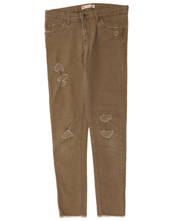 Джинсы суперскинни Levi's Girls 710 с потертостями, 13–14 лет, W28 L27, хаки