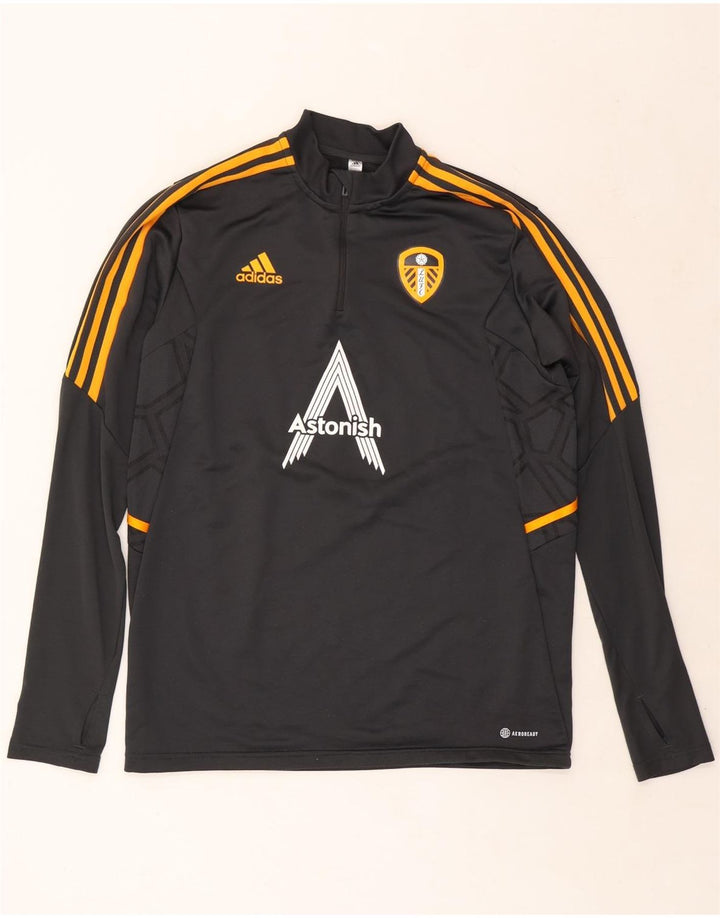 Adidas Mens Leeds United FC Графический пуловер спортивный костюм большой серый