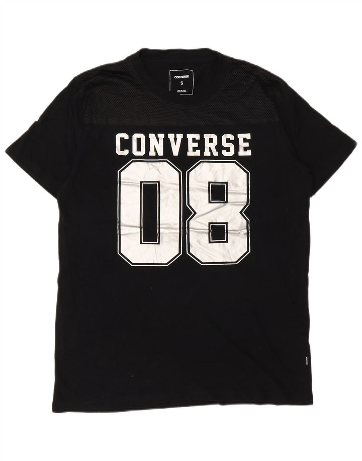 Мужская футболка с рисунком Converse, маленькая, черная, хлопковая
