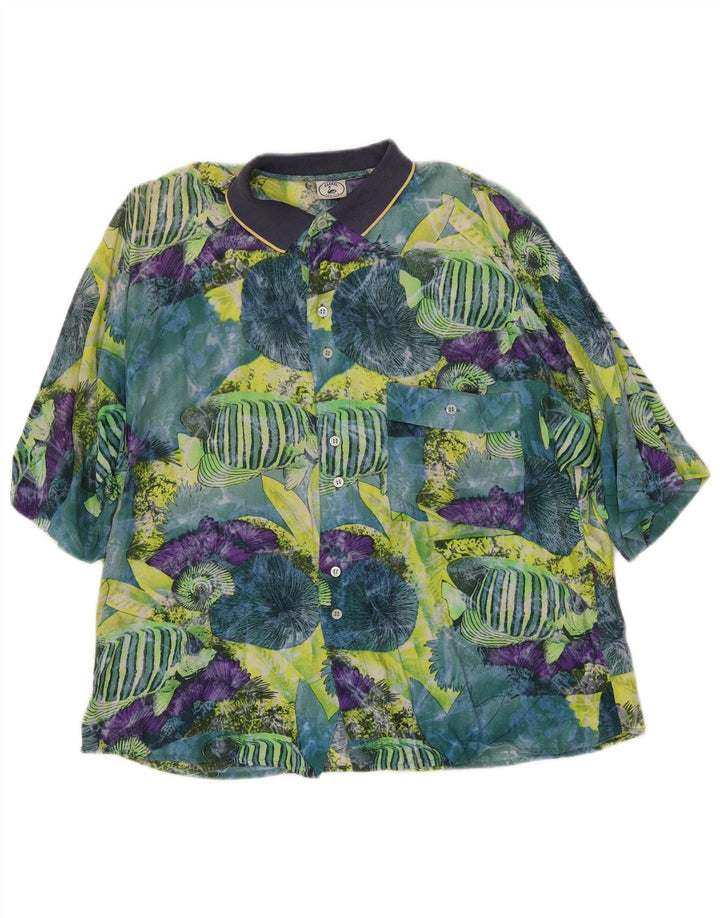 CARREL Мужская рубашка с коротким рукавом с абстрактным узором, маленькая разноцветная