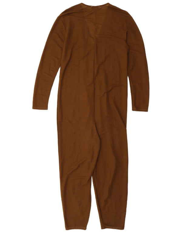 Женский комбинезон с длинными рукавами ZARA UK 10, маленький размер, коричневый, вискоза