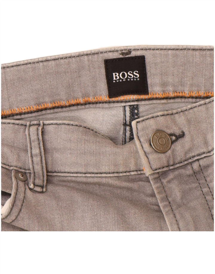 Мужские прямые джинсы Hugo Boss W36 L30 серые, хлопок