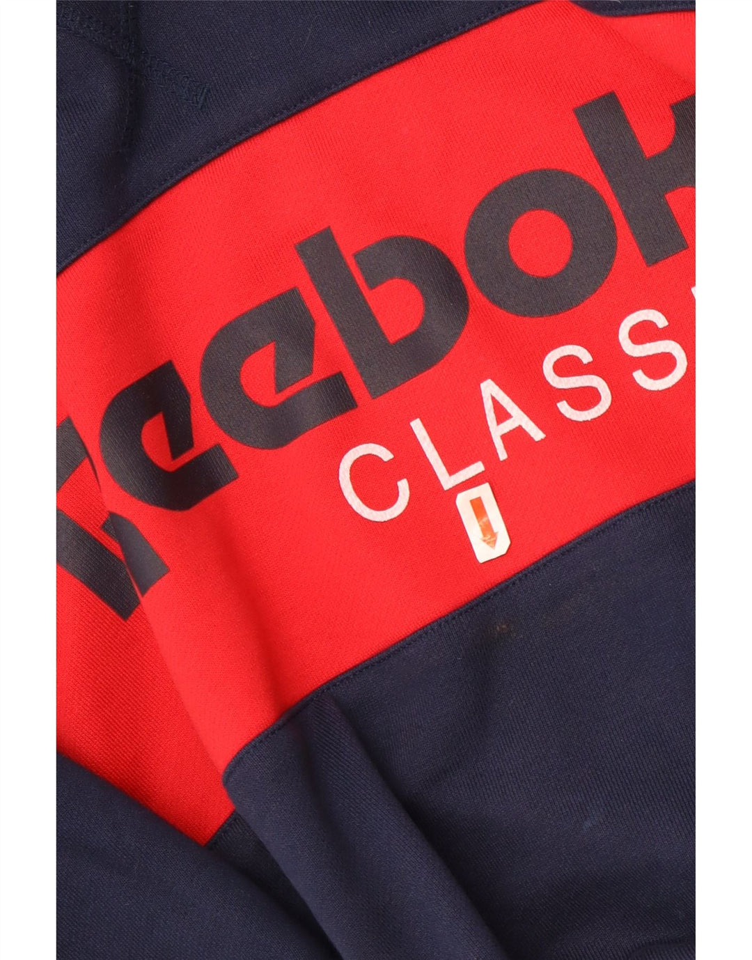 Мужской свитшот с рисунком Reebok, большой хлопковый джемпер темно-синего цвета с цветными блоками
