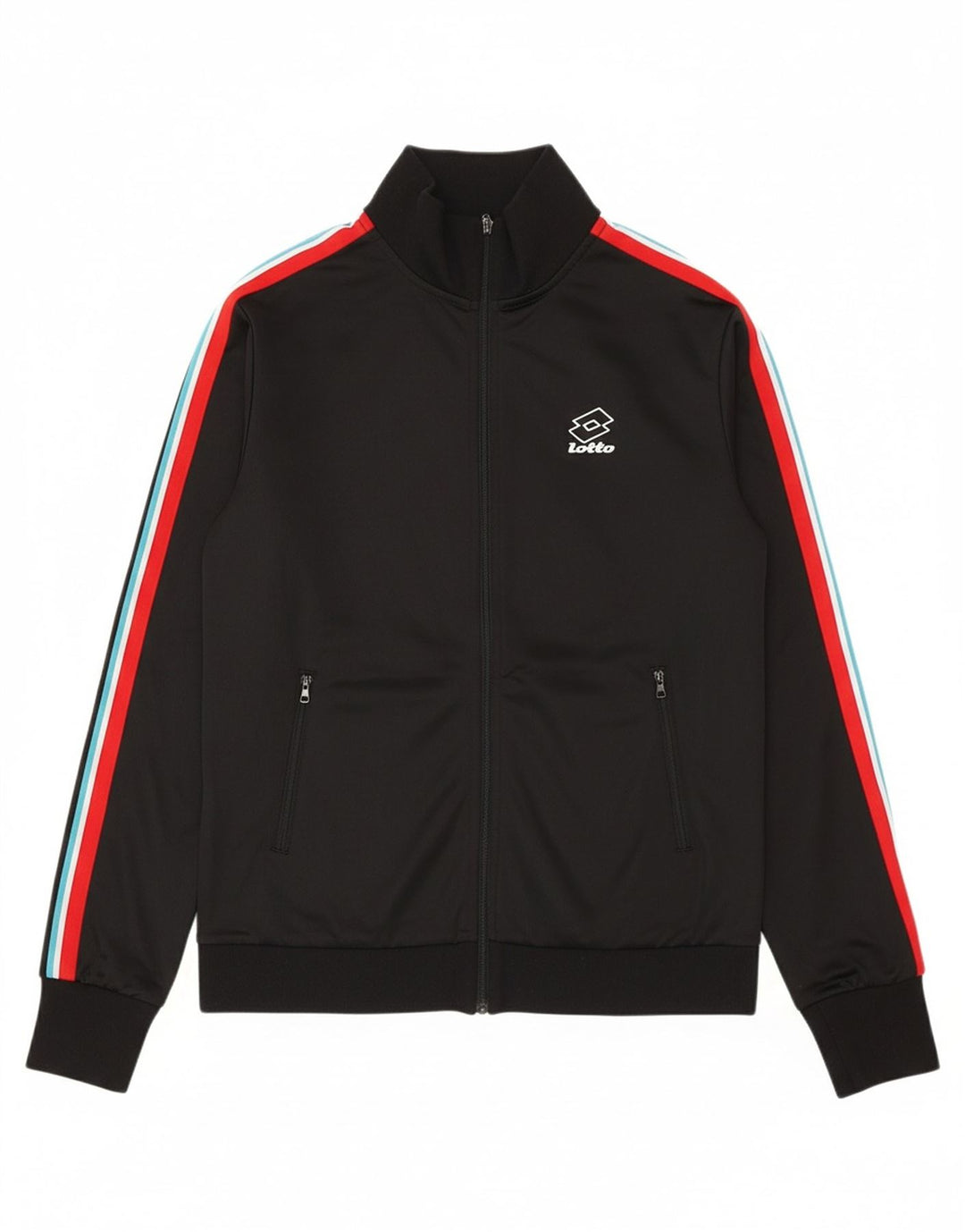 LOTTO Womens Tracksuit Top Jacket UK 16 Large Black Polyester