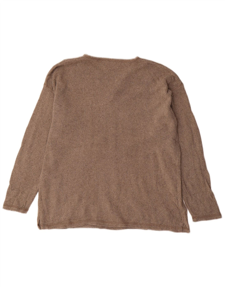 Женский свободный джемпер с вырезом «лодочка» EDDIE BAUER UK 14, средний коричневый цвет