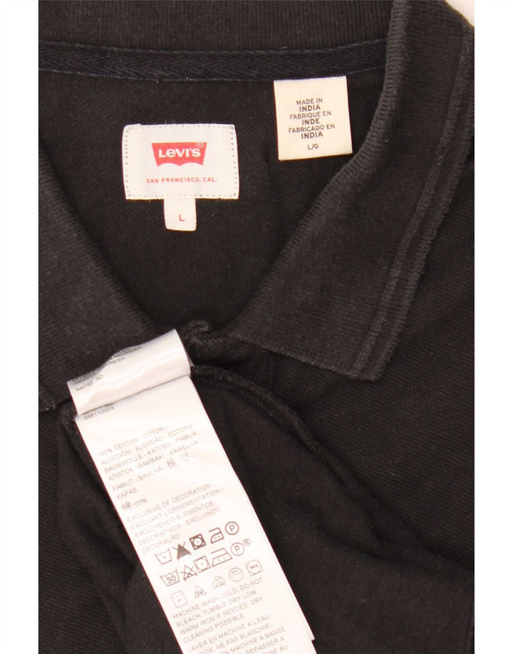 Мужская рубашка-поло Levi's, большая черная, хлопок