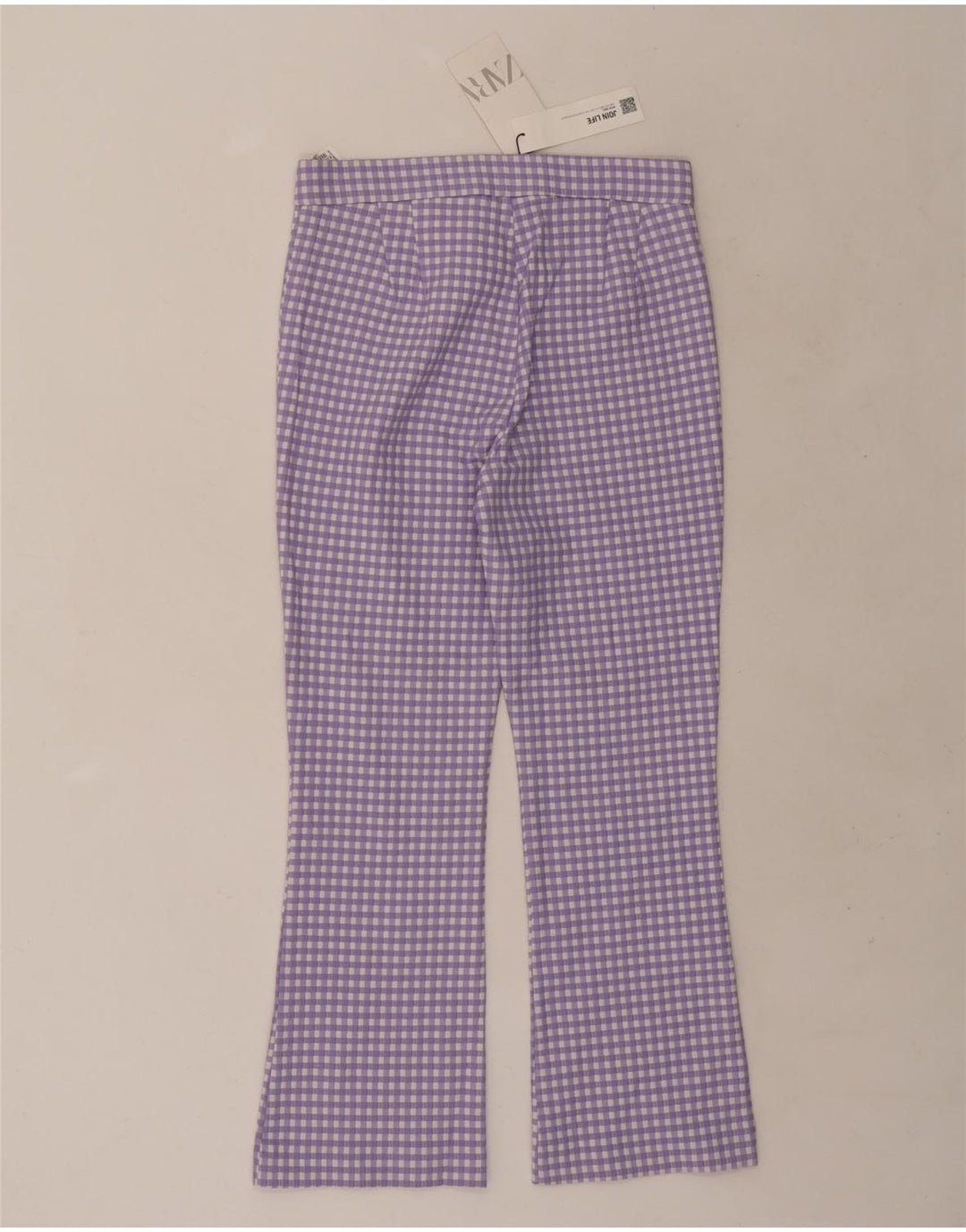 Женские укороченные брюки Zara Bootcut Medium W28 L25 Фиолетовый в мелкую клетку