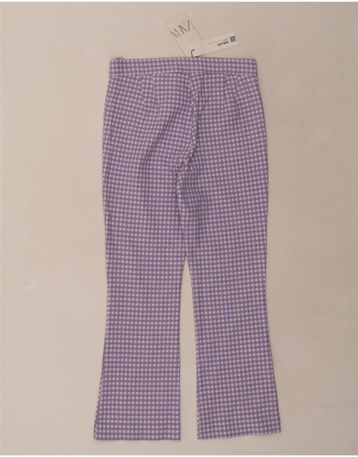 Женские укороченные брюки Zara Bootcut Medium W28 L25 Фиолетовый в мелкую клетку