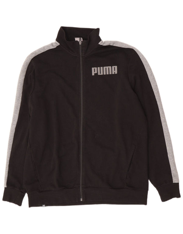 Мужской спортивный костюм Puma с графическим рисунком, верхняя куртка 2XL, черный хлопок с цветными блоками