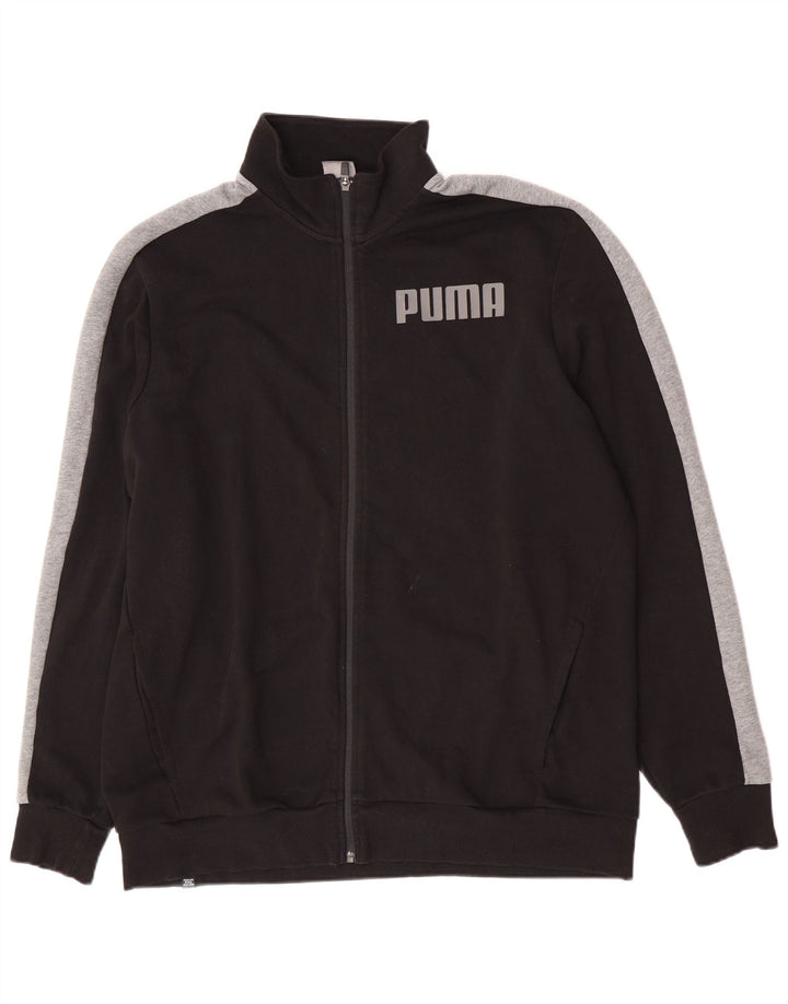 Мужской спортивный костюм Puma с графическим рисунком, верхняя куртка 2XL, черный хлопок с цветными блоками