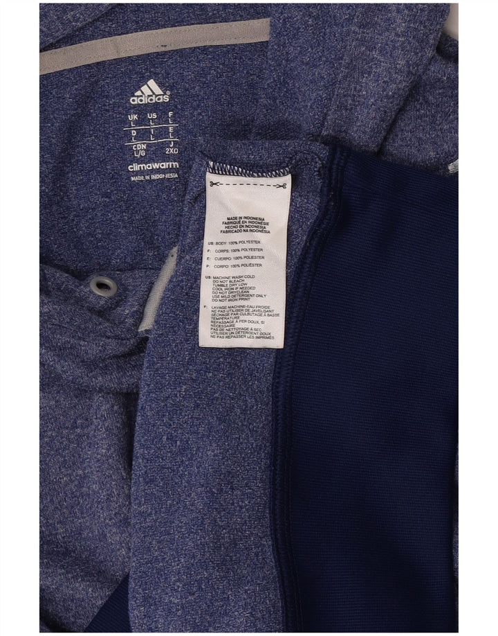 Мужской джемпер с капюшоном Adidas Climawarm, большой синий полиэстер с крапинками
