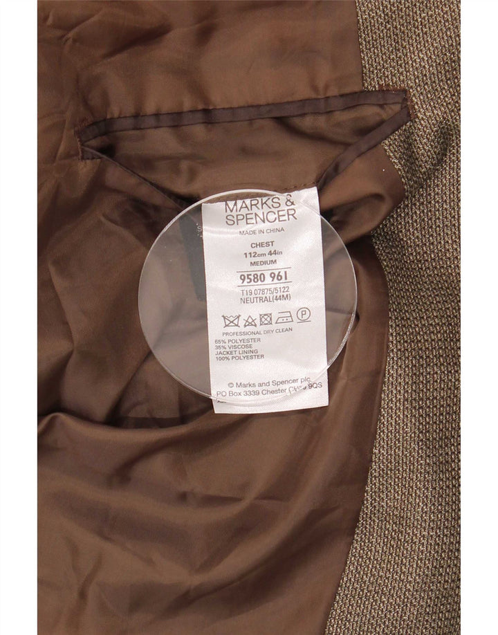 Мужской пиджак на двух пуговицах Marks & Spencer UK 44 XL, коричневый полиэстер
