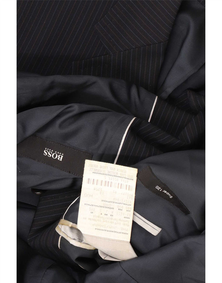 Мужской пиджак с 2 пуговицами Hugo Boss EU 48, средний темно-синий в тонкую полоску