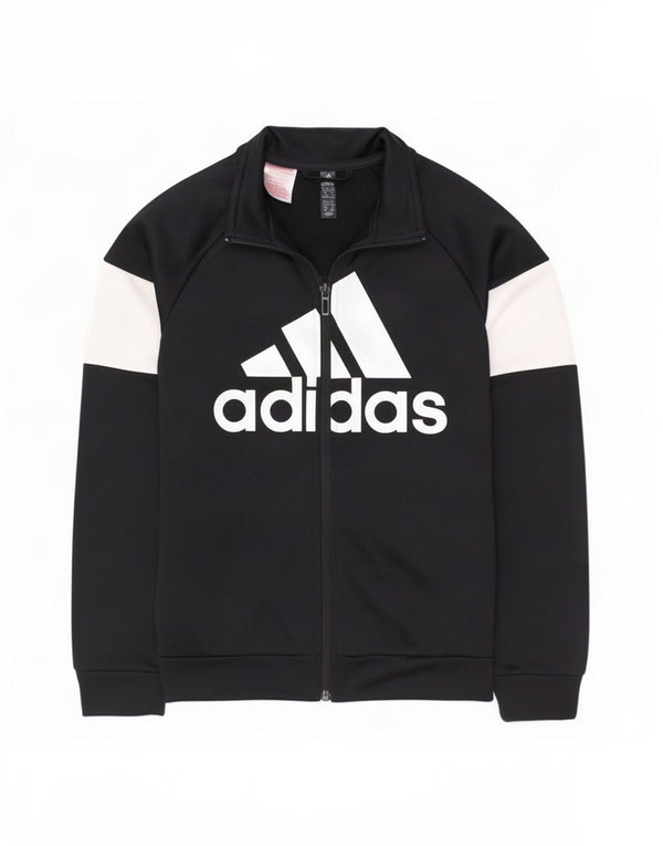 Спортивный костюм Adidas для мальчиков с графическим рисунком, верхняя куртка 9-10 лет, черный с цветными блоками