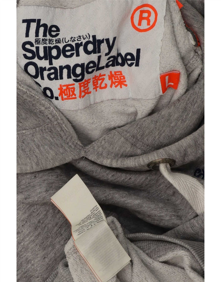 Мужской джемпер с капюшоном Superdry, большой серый хлопок с крапинками