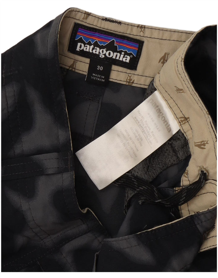 Мужские шорты-карго Patagonia W30, средние черные камуфляжные нейлоновые шорты
