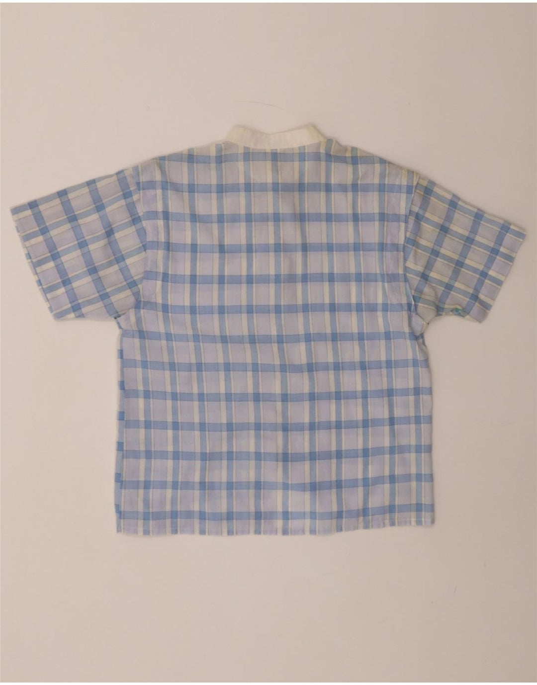 C & A Womens Short Sleeve Shirt IT 42 Medium Blue Check Polyester Vintage C & A and Second-Hand C & A from Messina Hembry 