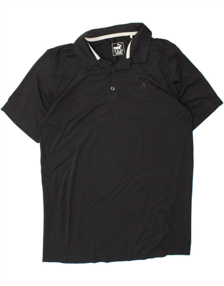 PUMA Mens Polo Shirt Medium Black Polyester Vintage Puma and Second-Hand Puma from Messina Hembry 