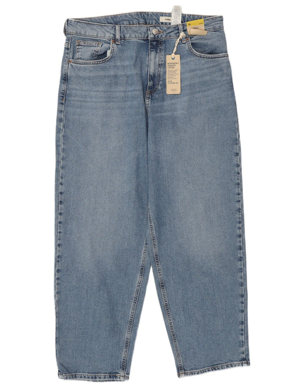 Женские джинсы с высокой талией MARKS & SPENCER, Великобритания, 16, большие, W34, L28, синие