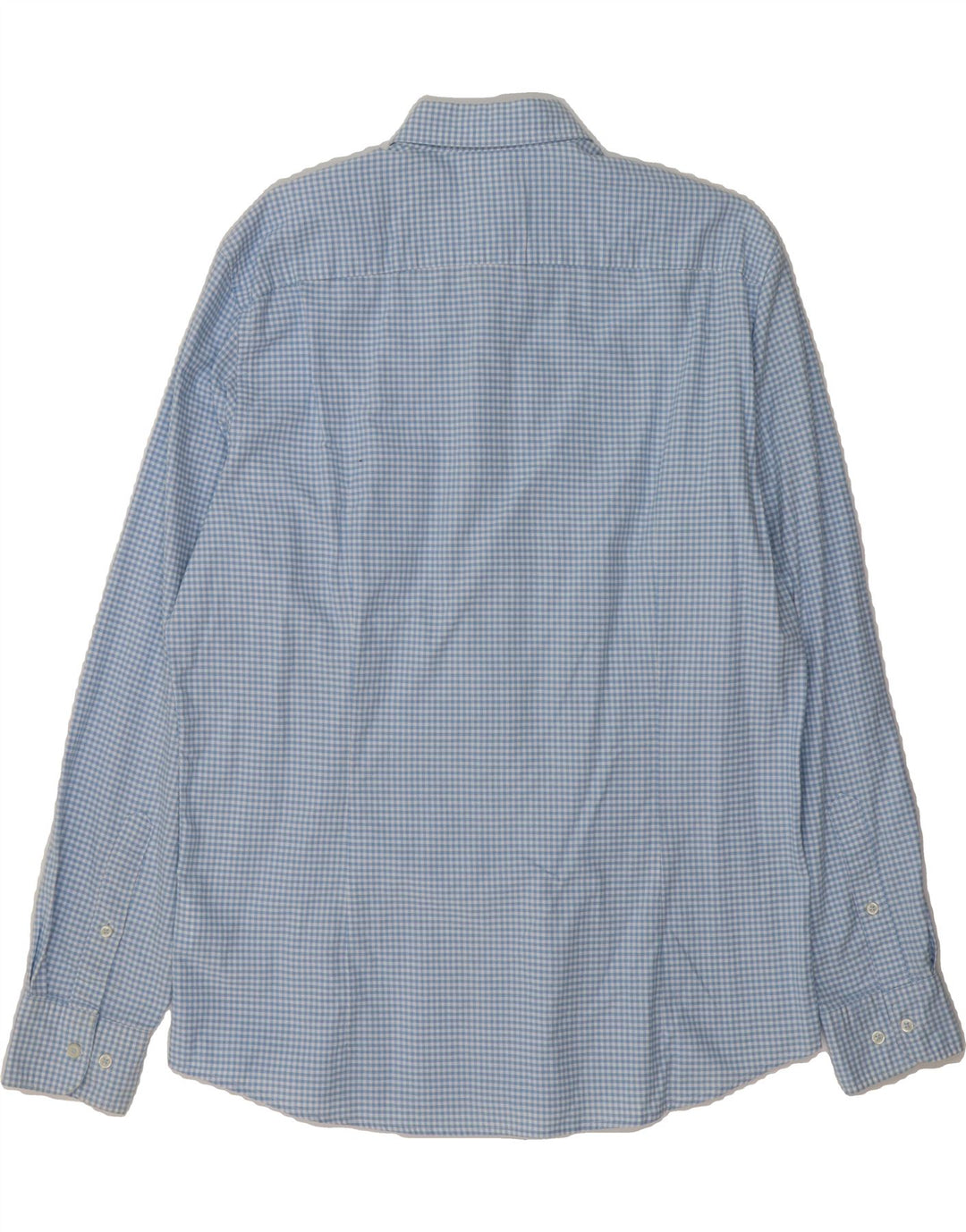 MONTEGO Mens Modern Fit Shirt Medium Blue Gingham Cotton Vintage Montego and Second-Hand Montego from Messina Hembry 