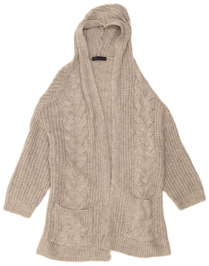 Женский открытый кардиган с капюшоном Marks & Spencer UK 14, средний серый