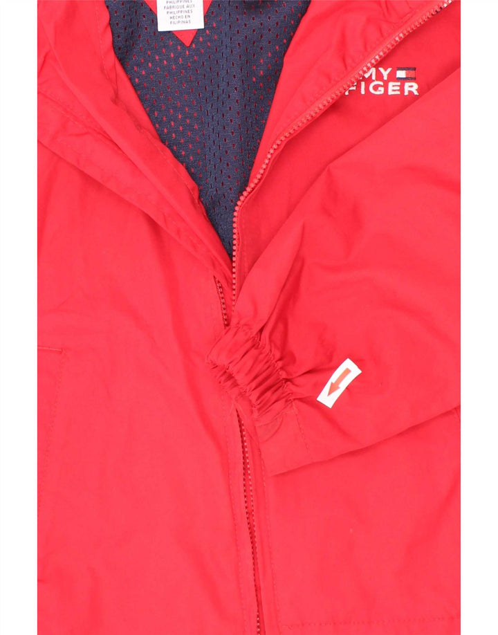 Tommy Hilfiger Куртка-бомбер с капюшоном для мальчиков 4–5 лет, красная с цветными блоками