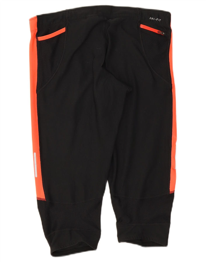 Женские леггинсы-капри Nike Dri Fit UK 12, средние черные цветные блоки