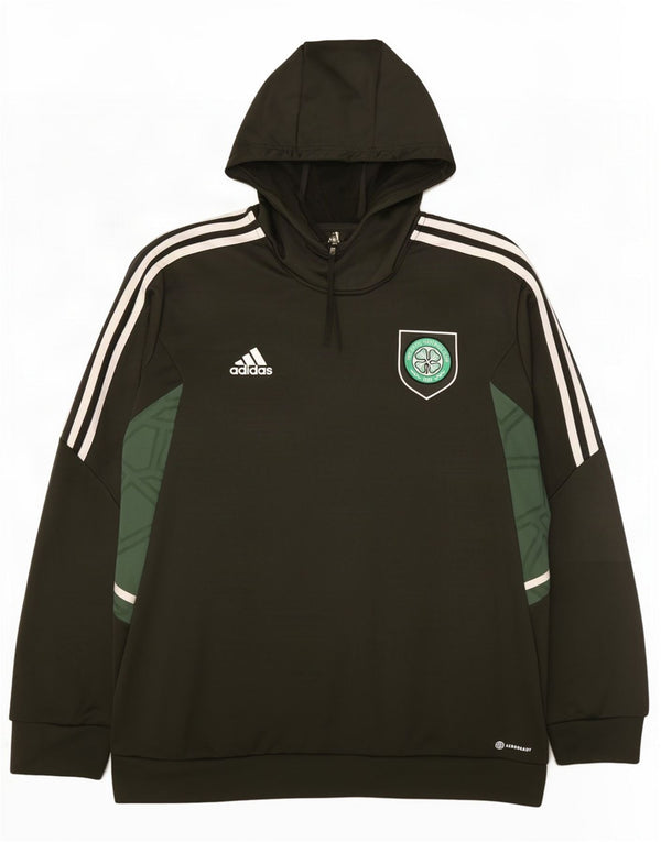 Adidas Mens The Celtic Football Club Толстовка с капюшоном XL Зеленый Цветной блок