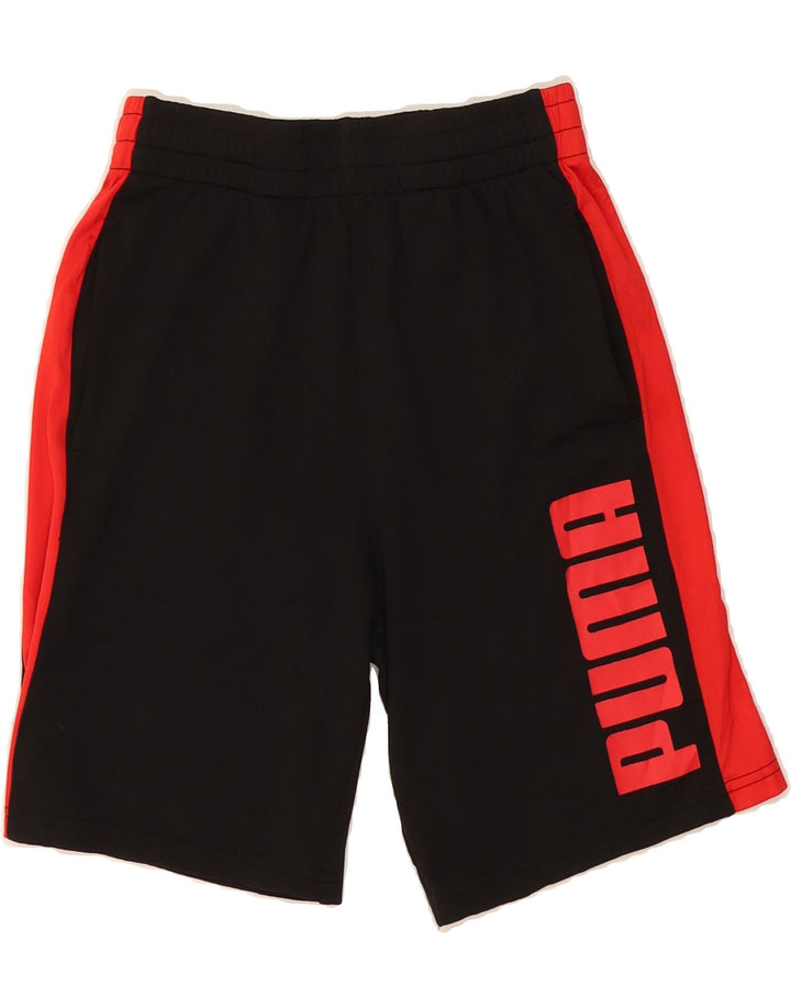 PUMA Boys Graphic Sport Shorts 10-11 Years Medium  Black Colourblock Vintage Puma and Second-Hand Puma from Messina Hembry 