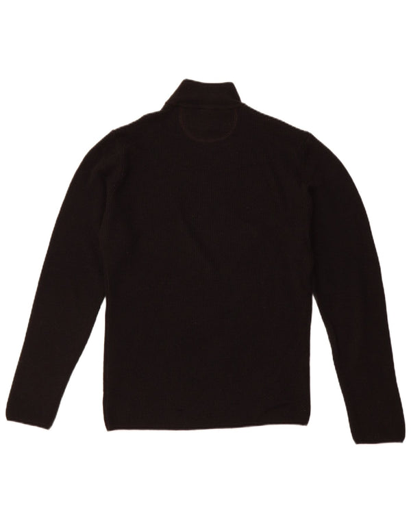 ARMANI JEANS Мужской джемпер с высоким воротником, средний черный шерстяной свитер