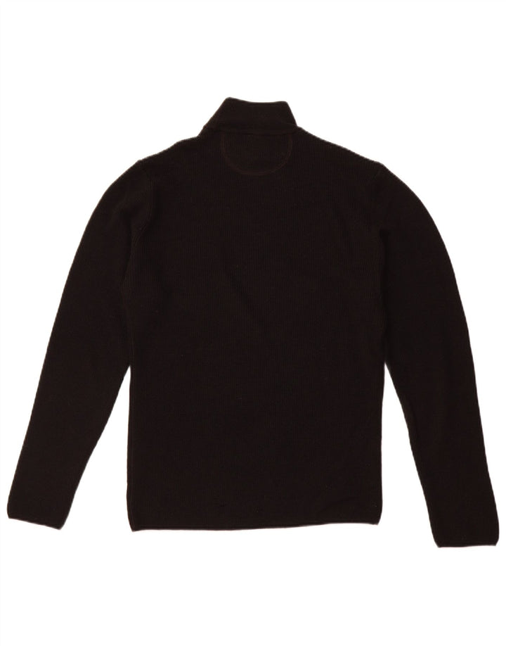 ARMANI JEANS Мужской джемпер с высоким воротником, средний черный шерстяной свитер