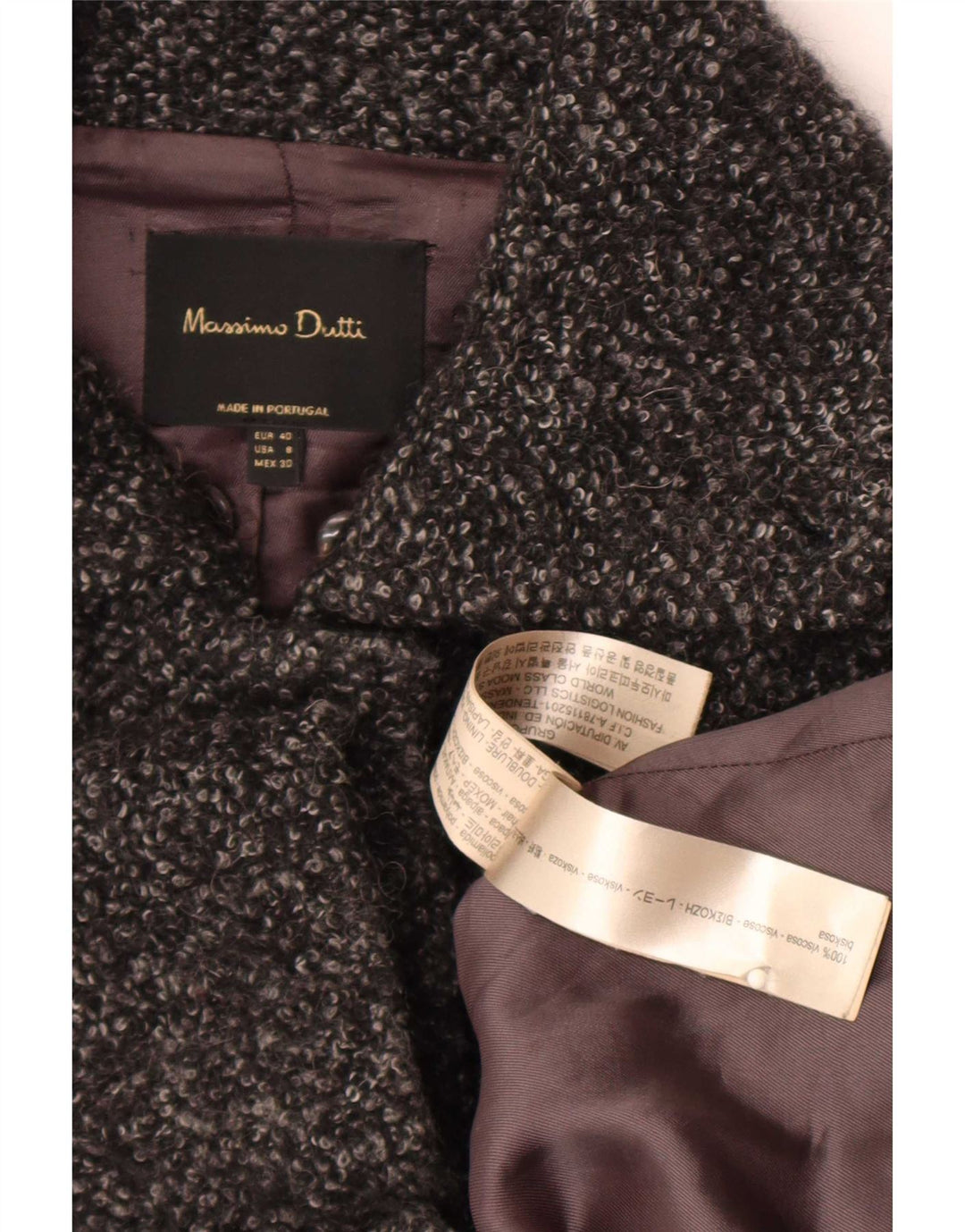 Massimo Dutti Женское Пальто EU 40 Средне-Серый Вискоза в Крапинку