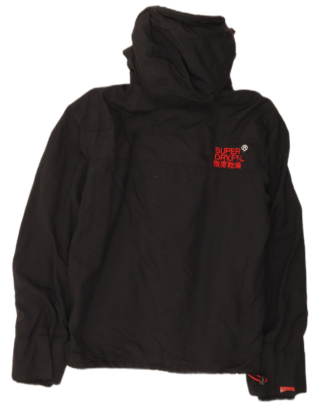 Женская ветровка с капюшоном с графическим рисунком Superdry UK 14, средний черный нейлон