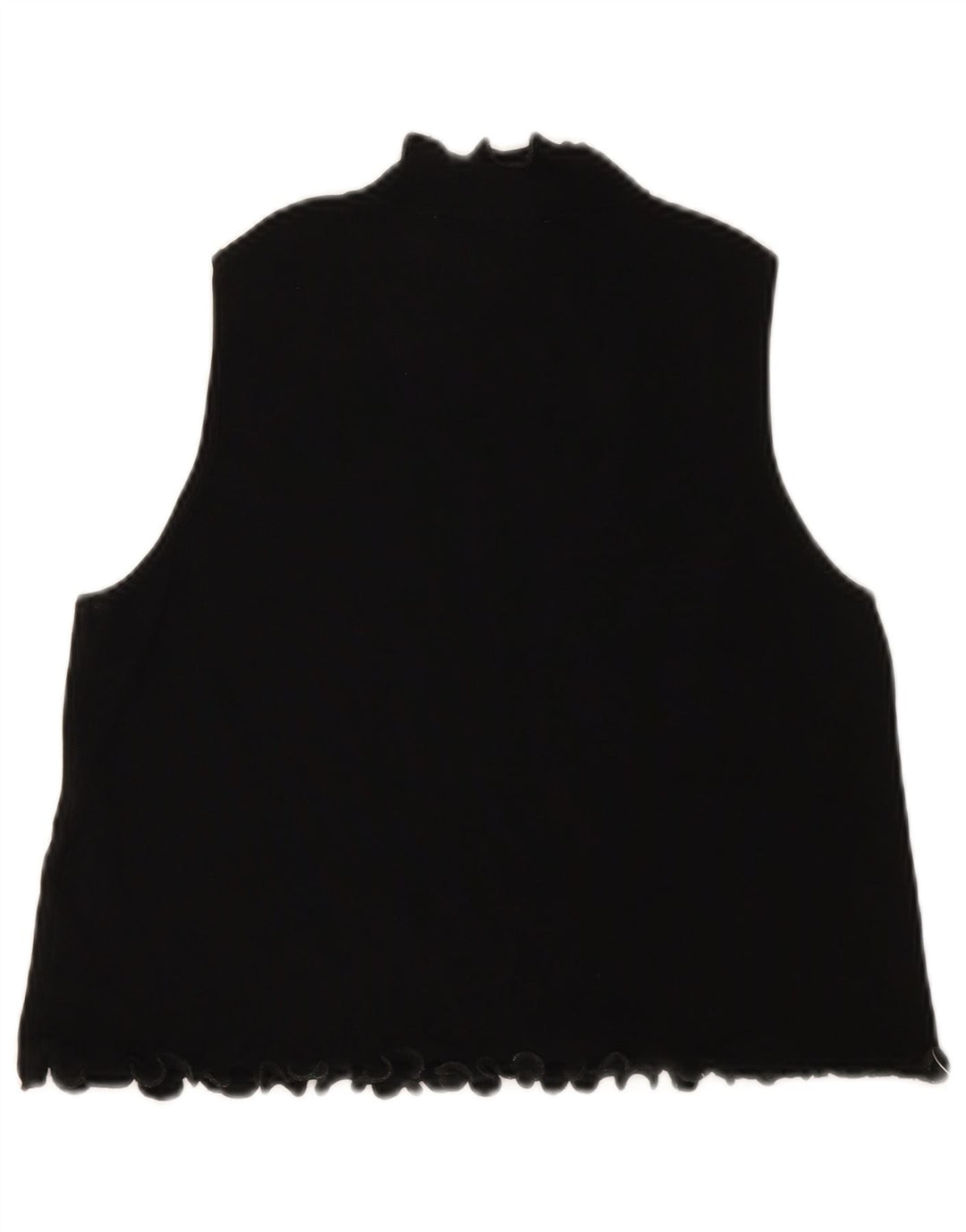 ZARA Womens Crop Vest Tank Top UK 12 Medium Black Viscose