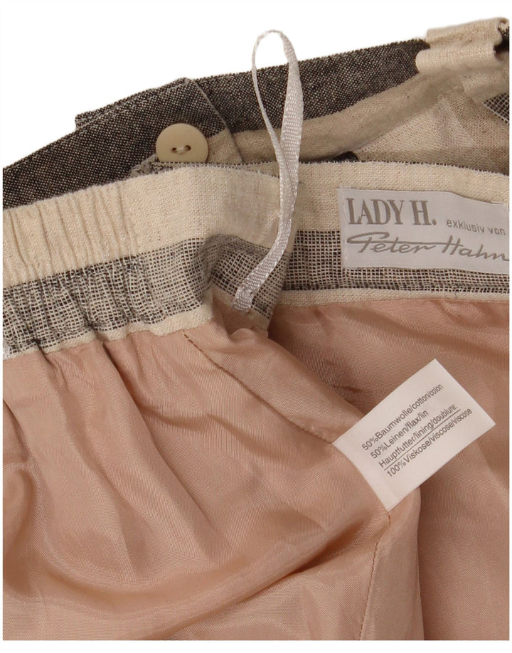 Peter Hahn Женская юбка-трапеция IT 42 Medium W30 Хлопок в бежевую полоску