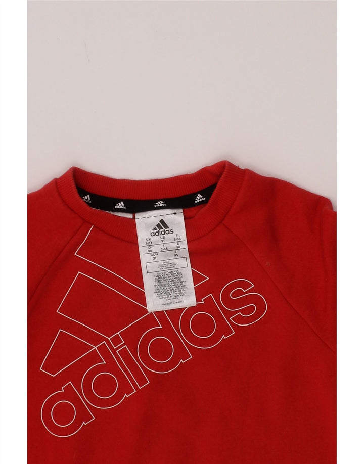 Джемпер с рисунком Adidas для мальчиков 2–3 года, красный хлопок