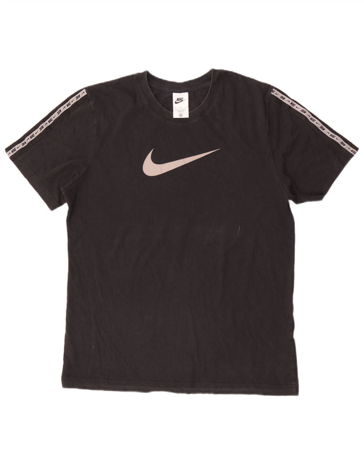 Мужская футболка с рисунком Nike, средний черный, хлопок с цветными блоками