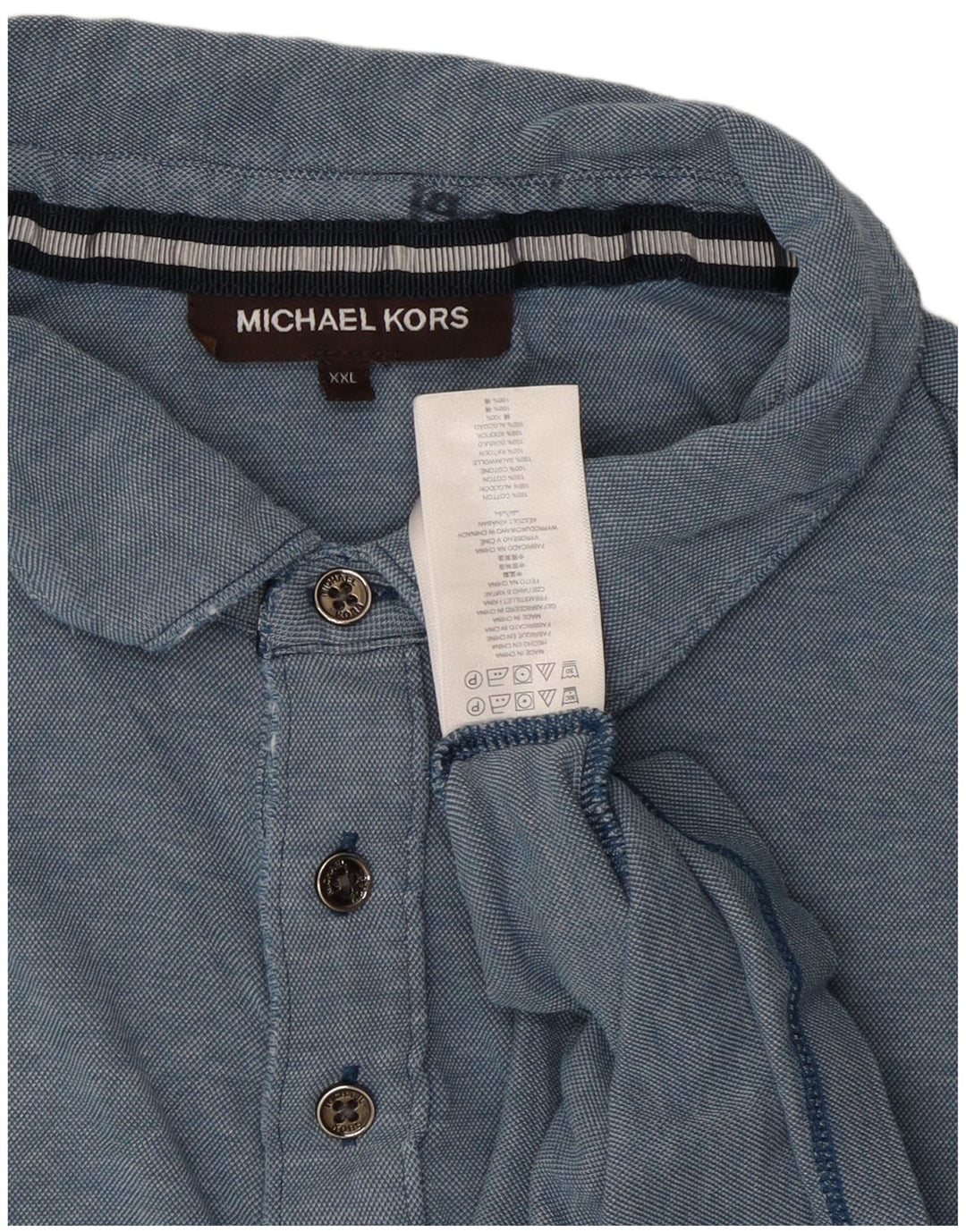 Мужская рубашка-поло Michael Kors 2XL, синяя, хлопок