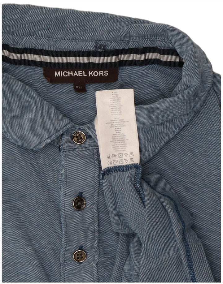 Мужская рубашка-поло Michael Kors 2XL, синяя, хлопок
