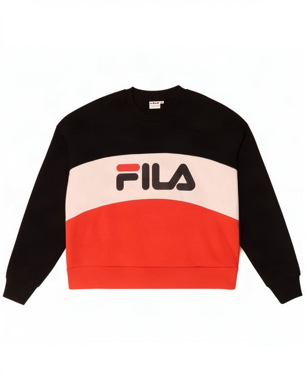 Fila Womens Graphic Sweatshirt Jumper UK 14 Medium Multicoloured