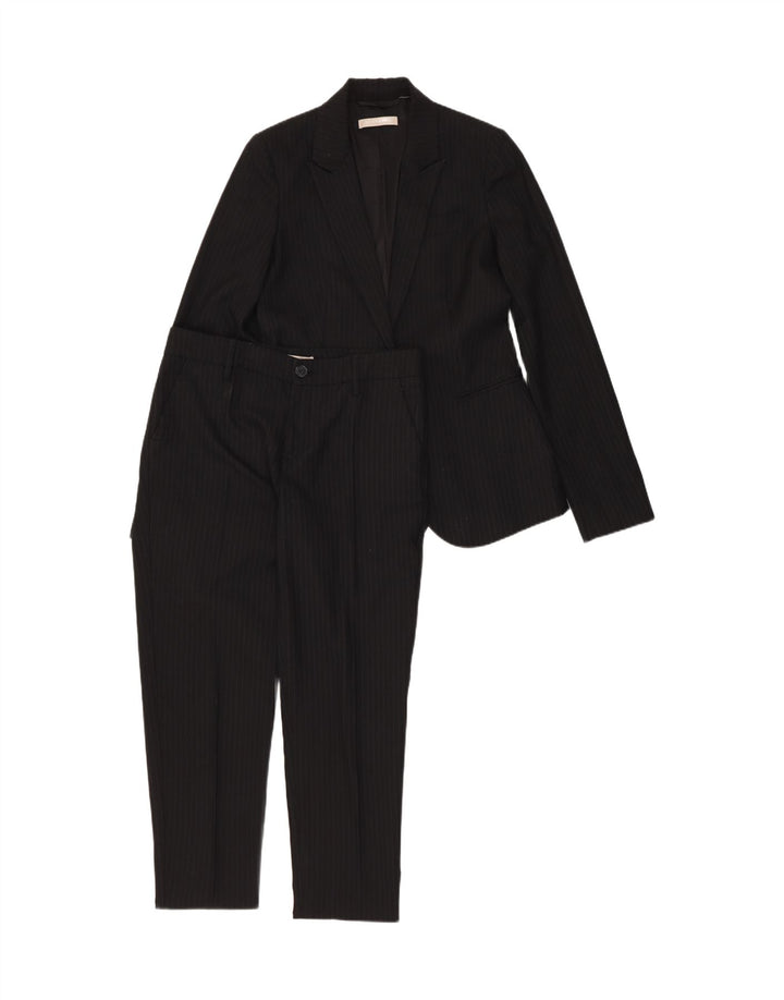 Stefanel Женский костюм из 2 предметов на 1 пуговице IT 40 Маленький W28 L28 Черный в тонкую полоску