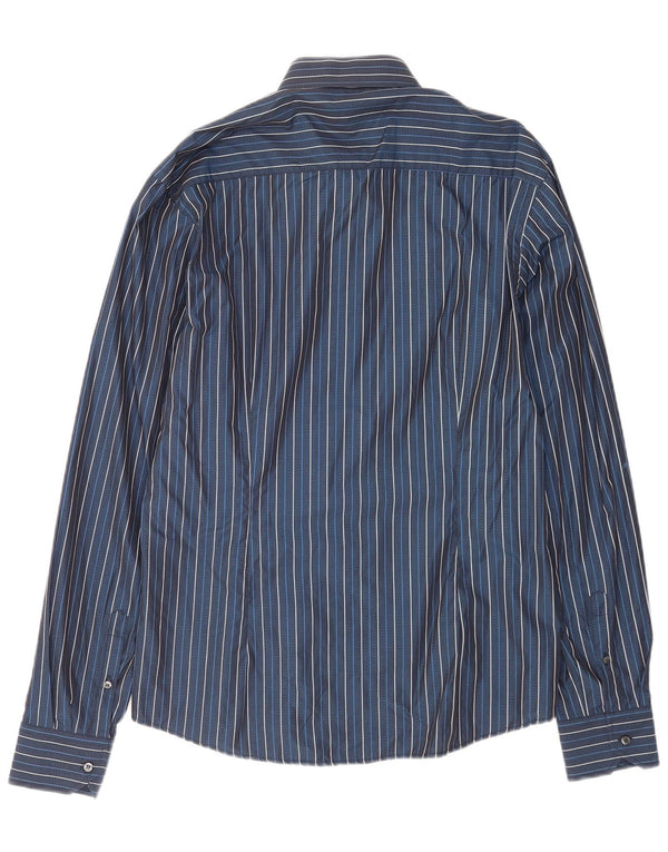 Мужская рубашка Valentino Inter Fit, размер 17 1/2 44 XL, темно-синяя хлопковая полоска