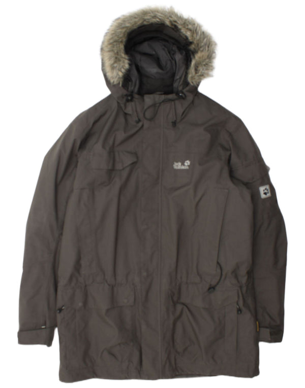 Мужская парка с капюшоном Jack Wolfskin Sherpa, размер UK 44/46 XL, серый, полиэстер