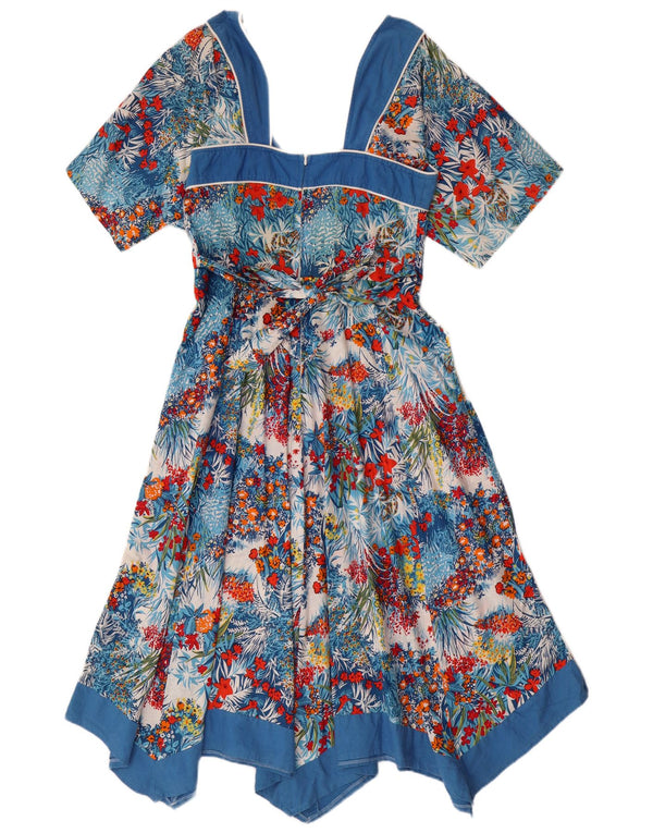 Женское асимметричное платье C&A EU 40, средний размер, разноцветный хлопок с цветочным принтом