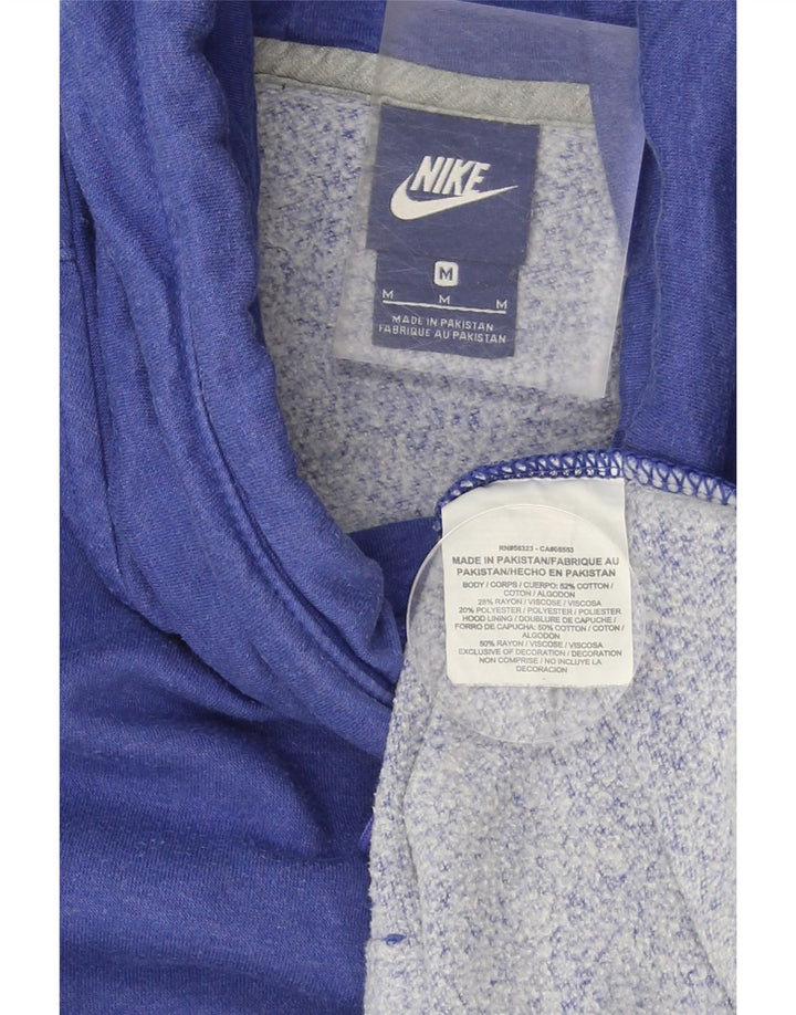 NIKE Womens Hoodie Jumper UK 14 Medium Blue Cotton Vintage Nike and Second-Hand Nike from Messina Hembry 